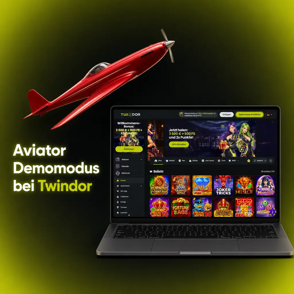 Aviator Demomodus bei Twindor: kostenlos üben mit 1.000 Credits virtuellem Guthaben ohne Registrierung