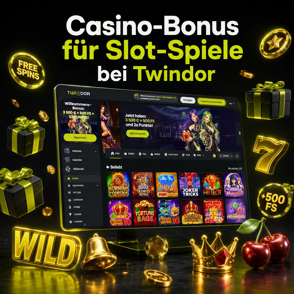 Twindor Casino-Bonus für Slot-Spiele: Einzahlungsboni, Freispiele und VIP-Cashback für neue und bestehende Spieler.