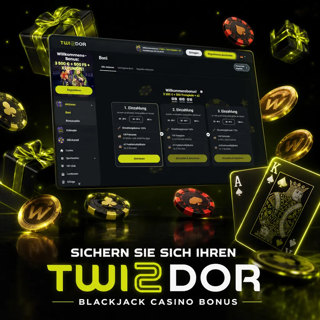 Twindor Casino Bonus: 3.500 € + 500 Freispiele für Blackjack-Spieler in Deutschland, einfache Aktivierung ohne Bonuscode