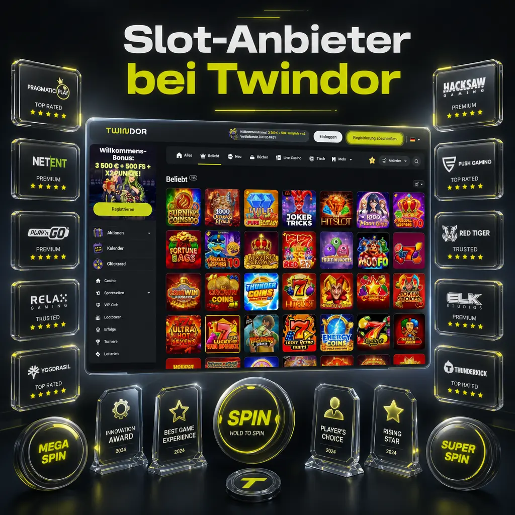 Slot-Anbieter bei Twindor: Pragmatic Play, NetEnt, Play'n GO, Microgaming, Nolimit City und weitere Spieleentwickler