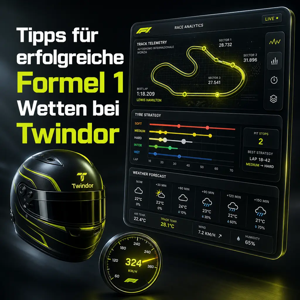 Formel 1 Wett-Tipps bei Twindor: Team-Form, Strecke, Wetter, Qualifying und Bankroll-Management für die Saison 2026.