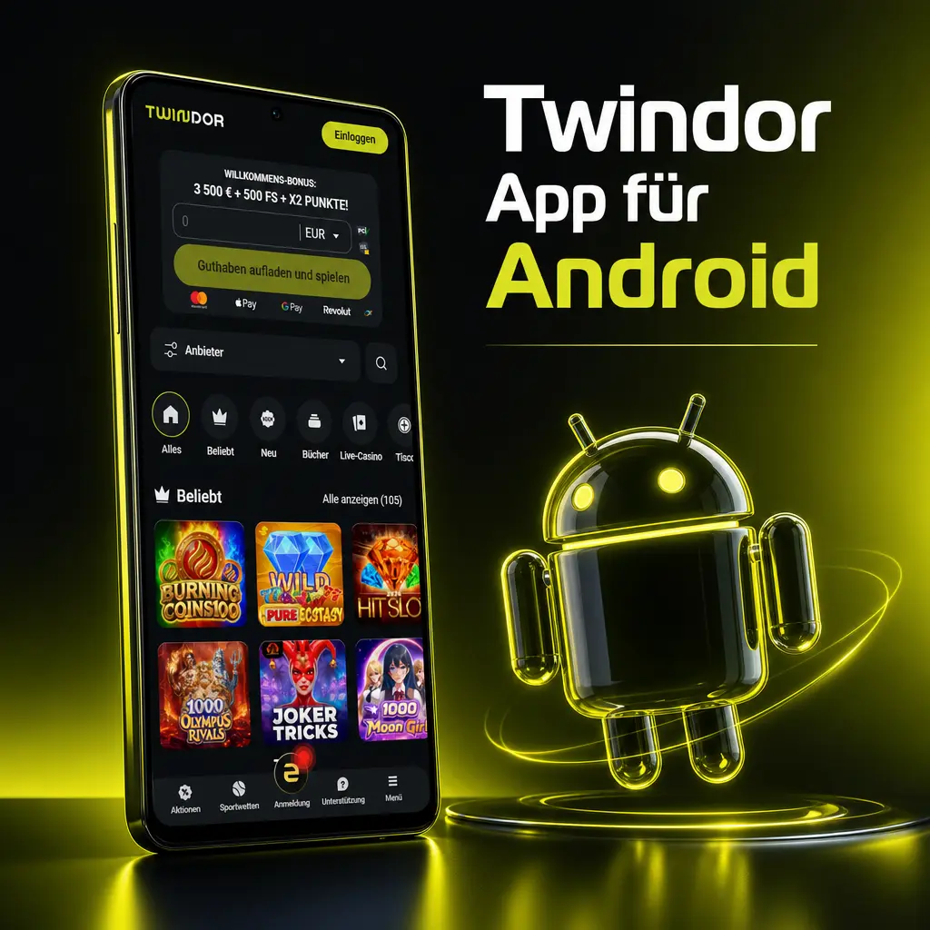 Twindor Android App Download: APK-Installation und Update für Sportwetten und Casino auf dem Smartphone.