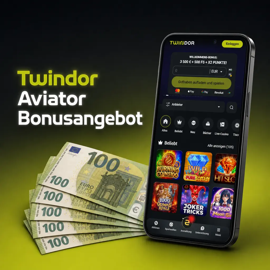 Twindor Aviator Bonusangebot: 3.500 € Willkommensbonus, 500 Freispiele und x2 nach erster Einzahlung ab 20 €
