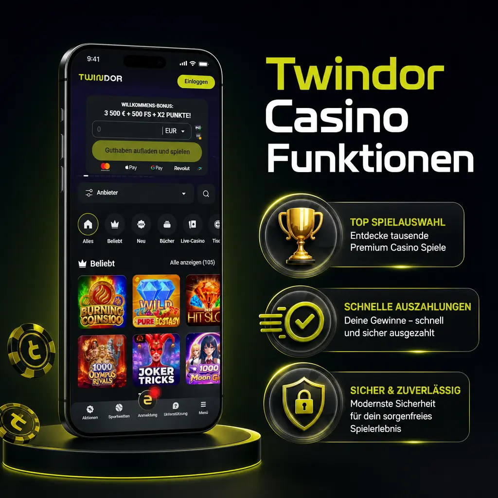 Twindor Casino Funktionen: schnelle Auszahlungen, mobile Optimierung, SSL-Verschlüsselung, Support und Spielerschutz-Tools im Überblick