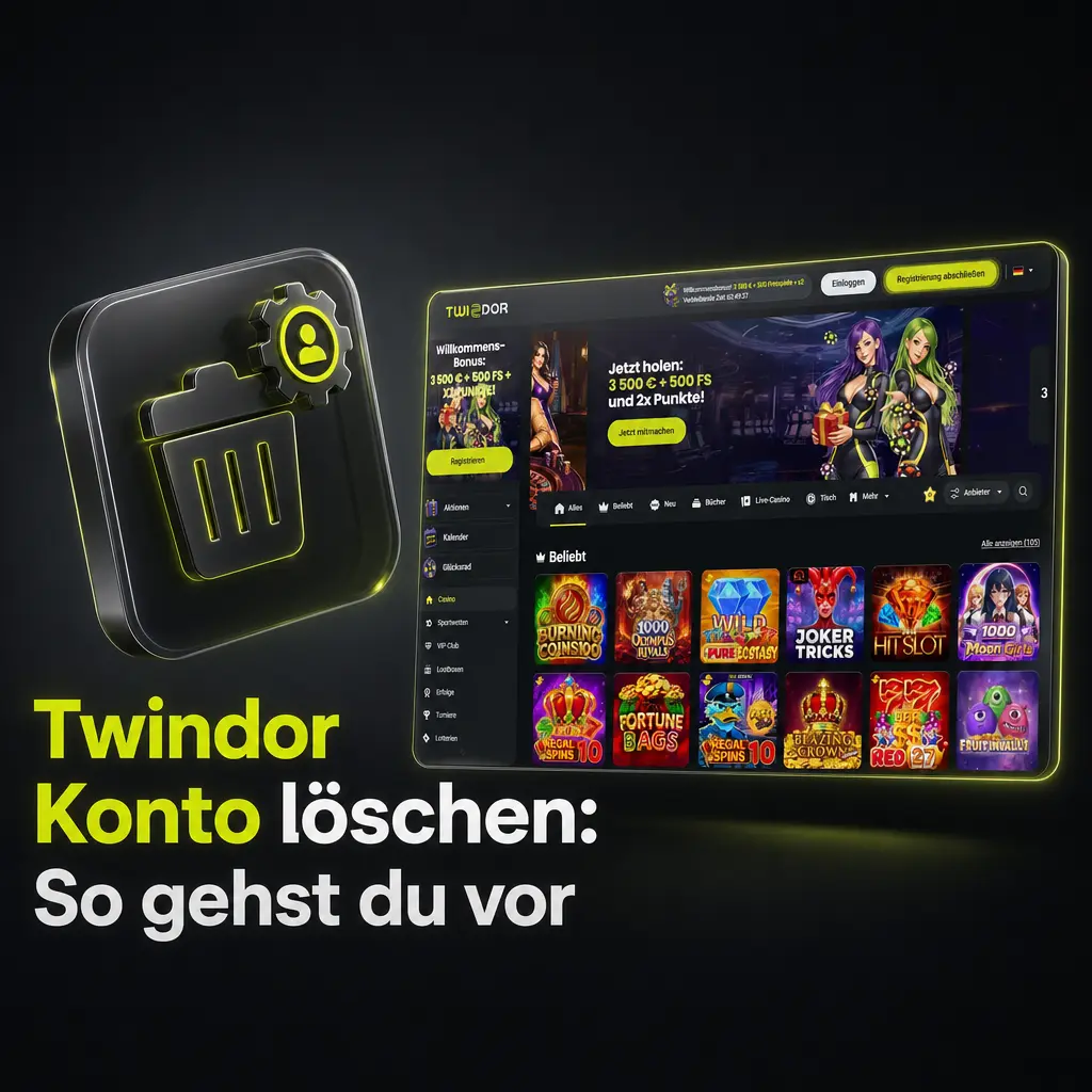 Anleitung zum Löschen des Twindor Kontos über Kontoeinstellungen und OASIS-Selbstausschluss