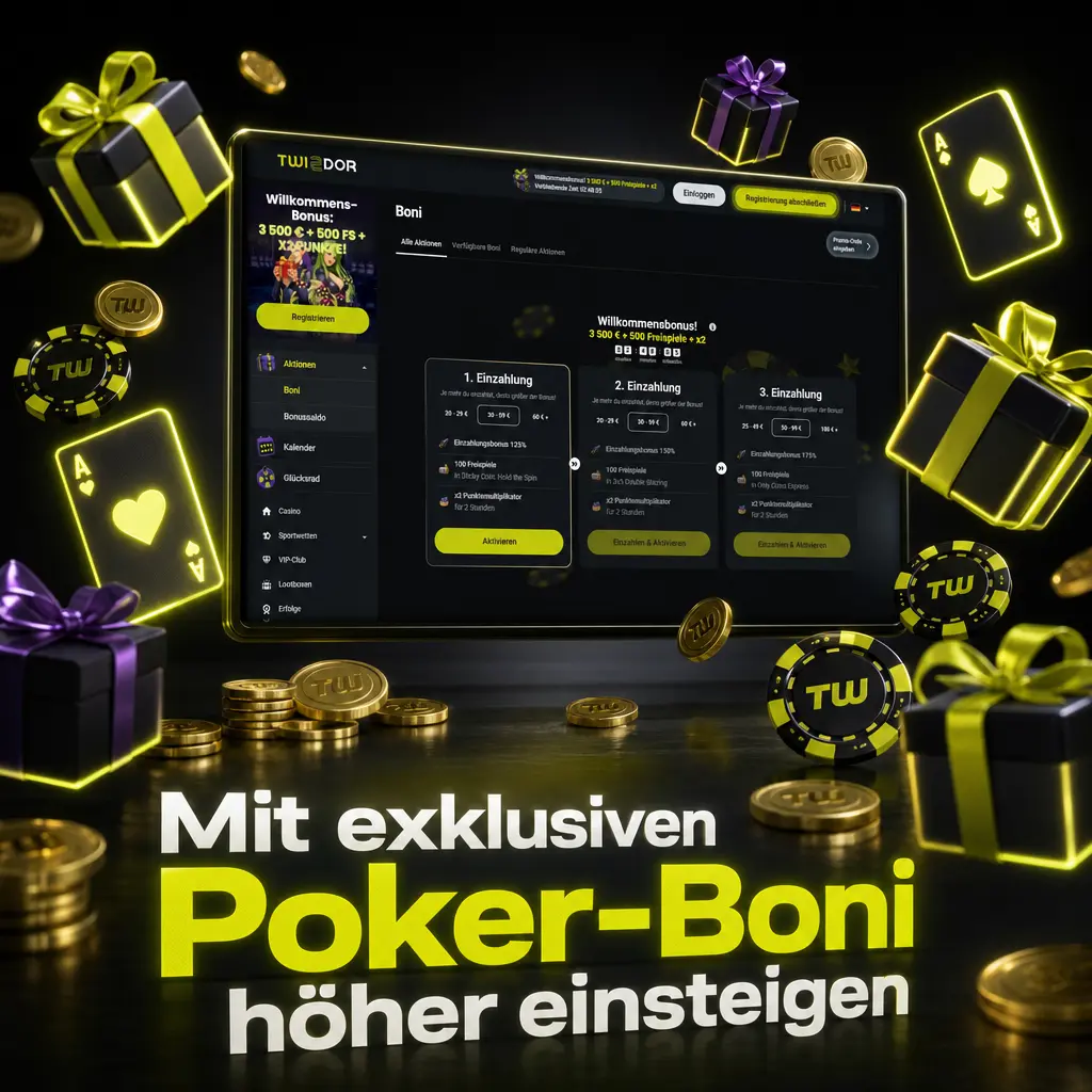 Twindor Poker Willkommensbonus: 3.500 EUR plus 500 Freispiele und x2 auf die ersten Einzahlungen sichern