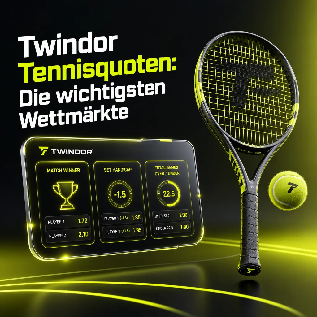 Twindor Tennisquoten: Übersicht der wichtigsten Wettmärkte wie Matchsieger, Satzwette und Handicap