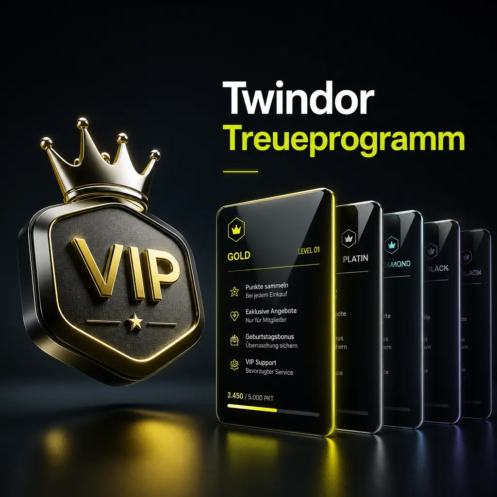 Twindor Treueprogramm: Treuepunkte sammeln, Status von Bronze bis Diamant erreichen und Cashback sowie Boni sichern.