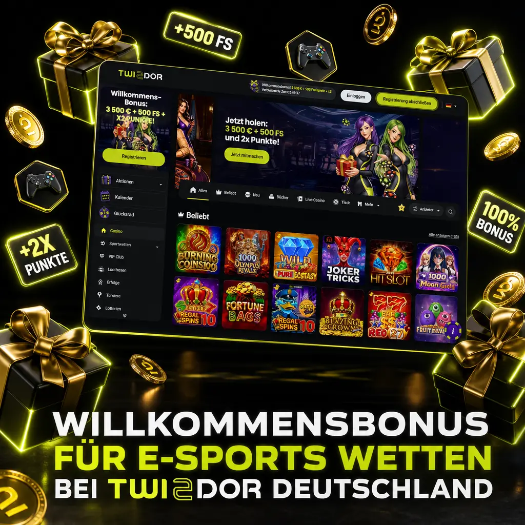 Twindor Willkommensbonus für E-Sports Wetten: 3.500 Euro, 500 Freispiele und x2 Bonus auf die erste Einzahlung